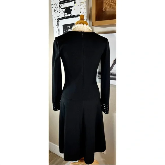 Fendi Black Perforated Long Sleeved Midi Dress - Picture 3 of 11